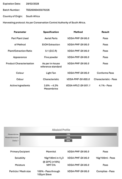 MT55 Kanna Extract 5% - Sceletium tortuosum